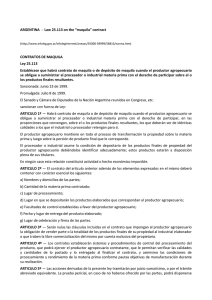 ARGENTINA - Law 25.113 on the “maquila” contract