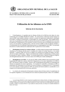 Utilización de los idiomas en la OMS Informe de la Secretaría