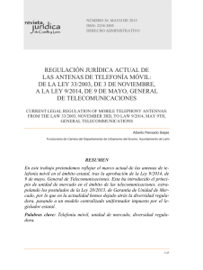 regulación jurídica actual de las antenas de telefonía móvil