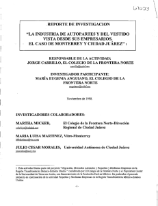 . REPORTE DE INVESTIGACION “LA INDUSTRIA DE