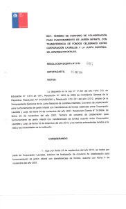 REF.: TÉRMINO DE CONVENIO DE COLABORACIÓN PARA