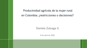 Productividad agrícola de la mujer rural en Colombia: ¿restricciones