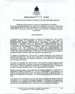 Resolución No. 0016 de 2014