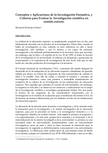 Conceptos y Aplicaciones de la Investigaci&oacute;n Formativa, y