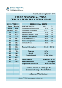 Cosecha Trigo, Cebada Cervecera y Avena Sep 2014-15