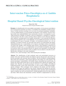 Intervencion Psico-Oncológica en el Ámbito Hospitalario.
