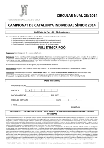 CIRCULAR NÚM. 28/2014 CAMPIONAT DE CATALUNYA