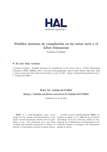 Posibles sistemas de compilación en las notae iuris y el - Hal-SHS