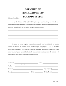 SOLICITUD DE REPARACIONES CON PLAZO DE 14-DIAS