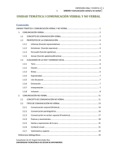 UNIDAD I Comunicación verbal y no verbal