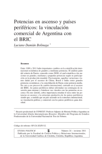 Potencias en ascenso y países periféricos: la vinculación