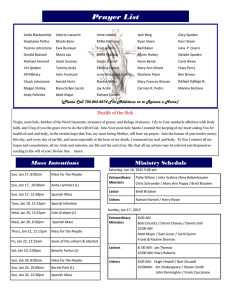 Prayer List - Saint Paul the Apostle