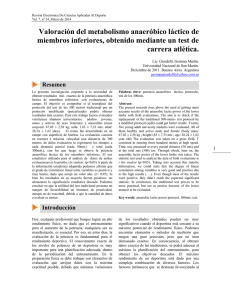 Valoración del metabolismo anaeróbico láctico de miembros