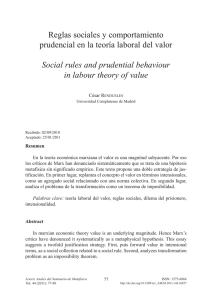 Reglas sociales y comportamiento prudencial en la teoría laboral