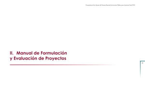 II. Manual de Formulación y Evaluación de Proyectos