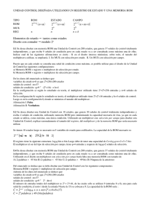 unidad control diseñada utilizando un registro de estado y una