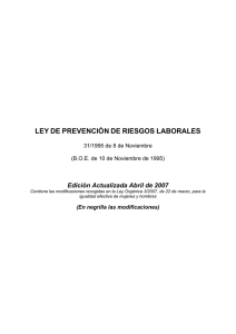 LEY DE PREVENCIÓN DE RIESGOS LABORALES