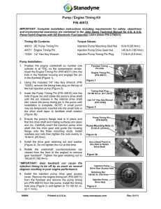 Pump / Engine Timing Kit P/N 40572