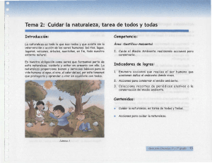 Tema 2: Cuidar la naturaleza, tarea de todos y todas