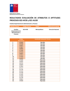 RESULTADOS EVALUACIÓN DE ATRIBUTOS O APTITUDES