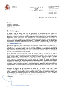 5 de novembre. Carta de la delegada del Govern a Catalunya