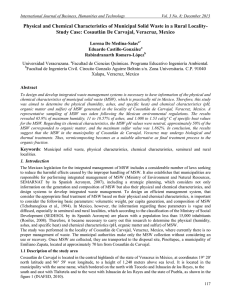 Physical and Chemical Characteristics of Municipal Solid Waste in a