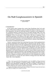 On Null Complementizers in Spanishl