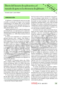 Efecto del horario de aplicación y el tamaño de gota en la eficiencia