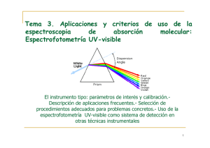 Tema 3. Aplicaciones y criterios de uso de la espectroscopia de