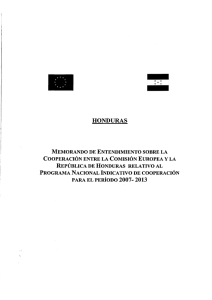 HONDURAS MEMORANDO DE ENTENDIMIENTO SOBRE LA