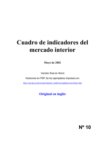 Cuadro de indicadores del mercado interior