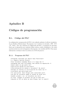 Apéndice B Códigos de programación