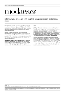 Interparfums crece un 10% en 2015 y supera los 320 millones de