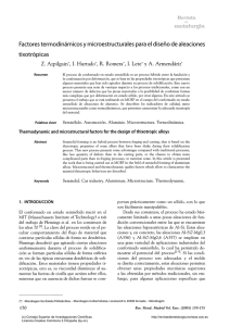Factores termodinámicos y microestructurales para el diseño de