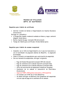 PROCESO DE TITULACION DEPTO. DE ELECTRONICA Requisitos