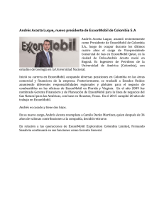 Andrés Acosta Luque, nuevo presidente de ExxonMobil de