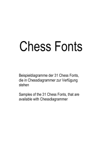 Beispieldiagramme der 31 Chess Fonts, die in Chessdiagrammer