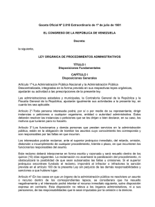 Ley Orgánica de Procedimientos Administrativos.