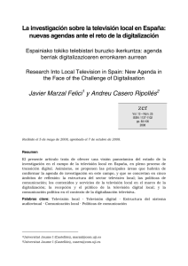 La investigación sobre la televisión local en España: nuevas