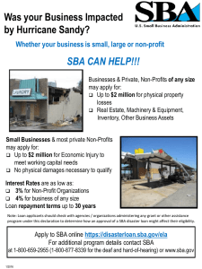 Was your Business Impacted by Hurricane Sandy? SBA CAN HELP!!!