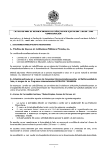 Reconocimiento de creditos para libre configuraci&oacute;n