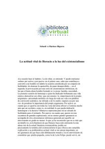La actitud vital de Horacio a la luz del existencialismo