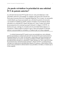 ¿Se puede reivindicar la prioridad de una solicitud PCT de patente