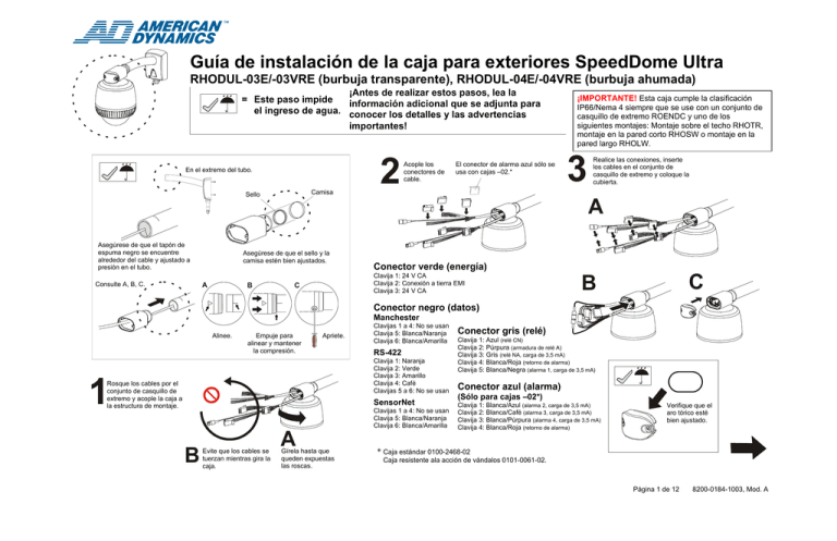 Guía De Instalación De La Caja Para Exteriores Speeddome Ultra 7410