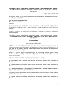 reglamento de las comisiones de seguridad, higiene y medio