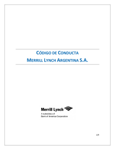 CÓDIGO DE CONDUCTA MERRILL LYNCH ARGENTINA S.A.