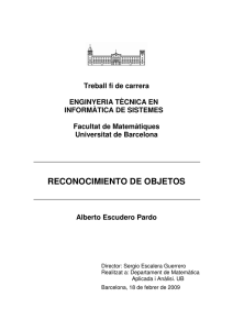 reconocimiento de objetos - Universitat de Barcelona