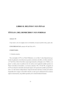 LiBRO ii. deLiTOS Y SUS PenAS TíTULO i. deL HOMicidiO Y SUS