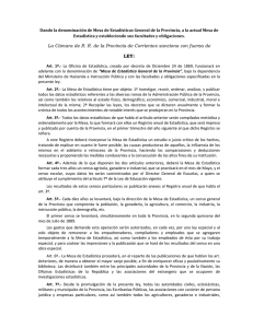 La Cámara de R. R. de la Provincia de Corrientes sanciona con