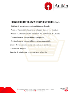 REGISTRO DE TRANSMISION PATRIMONIAL: